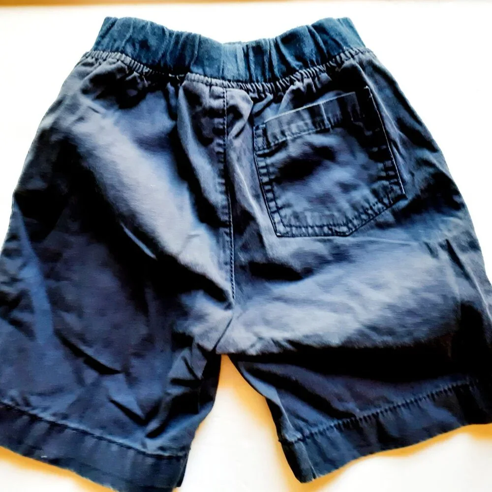 Oshkosh Boys Shorts Navy Blue Elastic Waist Pull On Drawstring Size 6